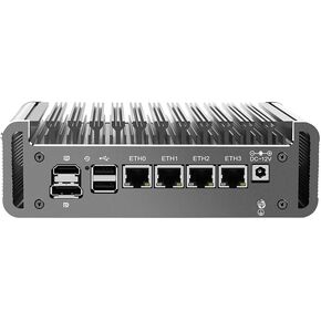 CWWK 12th Generation Intel 2.5G Soft Router PC Celeron J6412 4 Network Ports i226-V LAN Fanless Mini PC Firewall Computer (16G RAM 256G SSD)