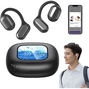 Vylaras - Vylaras Earbuds, 2025 New Vylaras Ai Translator Earbuds, Language Translator Earbuds, 128 Language Translator Earbuds, Vylaras Wireless Earbuds, Waterproof, LCD Display (Black)