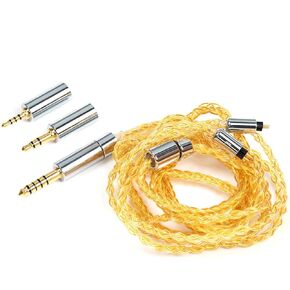 IEM Cable,with Detachable 3-in-1 2.5mm,3.5mm,4.4mm Plug,Upgraded HiFi Audio Cable, 8 Core 25AWG Gold-Plated OCC,in Ear Monitor Cable,for Audiophiles, Musicians, Studio Monitoring(0.78mm 2pin)
