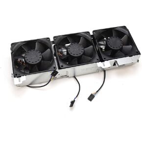 Dell Genuine OEM Precision T7810 T5810 3x 90mm 12V 1.5A Triple Fan Assembly with Metal Frame Cage Backing and 4-Pin Header Cable (Red Yellow Blue Black Wires) for Desktop Computer Replacement Parts