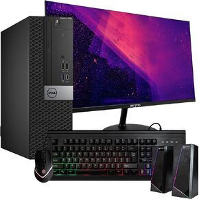 Dell OptiPlex 7050 Small Desktop Computer (SFF) PC | Intel i5 (3.8GHz Turbo) | 16GB DDR4 RAM | 500GB SSD+1TB | WiFi-5G+BT | Windows 11 Pro | New 24" Monitor | RGB Mouse,Keyboard+Speakers (Renewed)