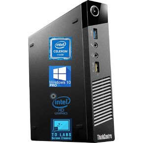 Lenovo ThinkCentre M73P Tiny Desktop, Intel Dual-Core 2.6GHz, 4GB RAM, 120GB SSD, 4K 2-Monitor Support, DisplayPort, HDMI, VGA, AC Wi-Fi, Bluetooth - Windows 10 Pro (RENEWED)