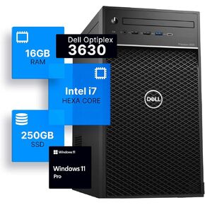 Dell Precision 3630 Tower Desktop Computer | Intel i7-8700 (3.4) | 16GB DDR4 RAM | 250GB SSD Solid State | Windows 11 Professional | Home or Office PC (Renewed)