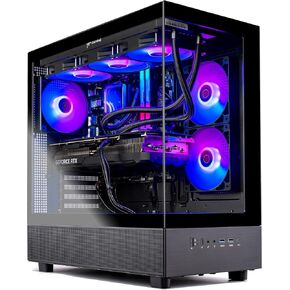 Skytech Azure Gaming PC Desktop, Ryzen 7 9800X3D 4.7 GHz (5.2 GHz Turbo), NVIDIA RTX 5070 12GB, 2TB Gen4 NVMe SSD, 32GB DDR5 RAM 6000 RGB, 850W Gold PSU, 360mm ARGB AIO, Wi-Fi, Win 11