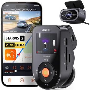 Vantrue S1 Pro Max 4K+4K Dash Cam Front and Rear, Dual Dash Camera with ADAS/BSD, Starvis2 HDR PlatePix™ Night Vision, 5GHz WiFi, GPS, Optional LTE, 24/7 Parking Mode, Voice Control, Support 1TB Max