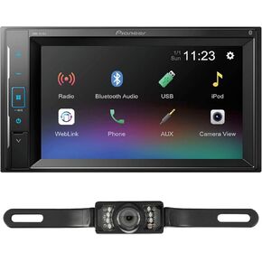 Pioneer DMH-241EX Digital Multimedia Receiver (Does not Play Discs) Bundled with + (1) License Plate Style Backup Camera (Renewed)