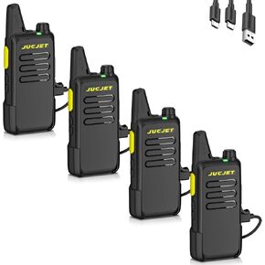T20 Upgraded Walkie Talkies T20D Long Range Two Way Radio, with 22 FRS Channels. Walky Talky for Adults with Intelligent Noise, One Click Frequency Matching and Digital intercom(4 Pcs)