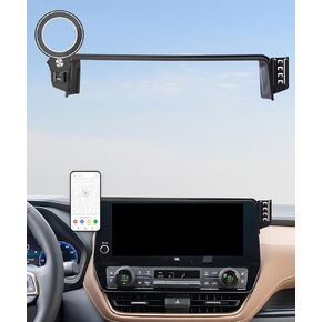 Car Phone Holder for Toyota Grand Highlander/Grand Highlander Hybrid 2024 2025 Accessories Apply to 12.3 Inch Screen Fixed Clip Magnetic Cell Phone Mount Hands-Free 360 Degree Rotation