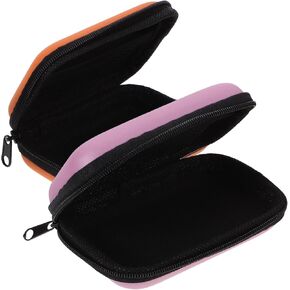 2pcs Portable Hard Drive Storage Case Travel Friendly Protective Box for Computer Accessories Durable Design in Orange Pink Versatile Organizer for Electronics