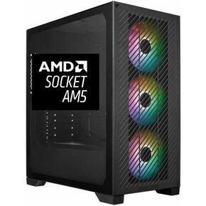 CPU Ryzen® 9 9900X Solutions Express Gaming | PC RTX 5070 w/12GB | 12 Core 5.6Ghz | 32GB RAM | 1000GB NVMe PCIe SSD | Black RGB Tower | CEG-99XM57