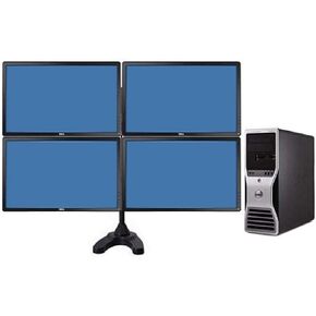 Trading Computer System Dell Precision T5500 محطة عمل - 32 جيجابايت من RAM - 8 Core 2x 2.93 Quad Xeon Intel Processorsnew 500GB SSD + NEW 4TB HD - W/ 4x 24 "Swittors + Quad Stand (متجدد)