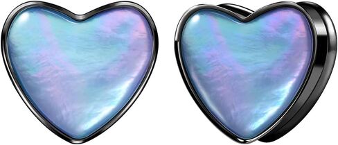 مقاييس أذن من الفولاذ المقاوم للصدأ من COOEAR قطرة ماء على شكل قلب وسدادات نفق متوهجة ونقالات 0 جرام (8 مم)-1 بوصة (25 مم). in Kuwait