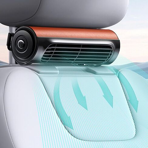 Diyeeni Car Seat Cooling Fan, Portable USB Car Mounted Fan for Driver and Passengers Seat, 3 Speed Quiet Backseat Cooling Fans with Elastic Belt for All Cars Vehicle Van RV Truck (Brown) in Kuwait