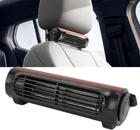 Diyeeni Car Seat Cooling Fan, Portable USB Car Mounted Fan for Driver and Passengers Seat, 3 Speed Quiet Backseat Cooling Fans with Elastic Belt for All Cars Vehicle Van RV Truck (Brown) in Kuwait