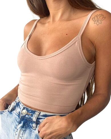 Sexy Strappy Backless Halter Crop Tank Top for Women: Basic, Sleeveless, Deep V, Going Out Crop Tops in Black, Grey, White in Saudi Arabia