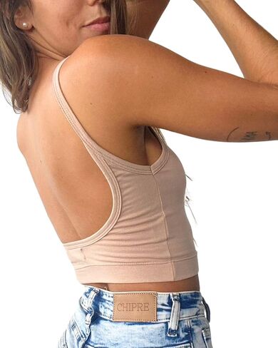 Sexy Strappy Backless Halter Crop Tank Top for Women: Basic, Sleeveless, Deep V, Going Out Crop Tops in Black, Grey, White in Saudi Arabia