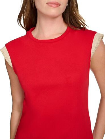 قميص Nautica النسائي بياقة دائرية وأكمام قصيرة مكشكشة in Saudi Arabia