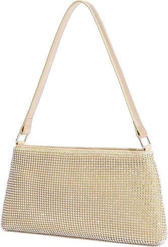 YUWITA Evening Bag Clutch Purses for Women Formal Events Small Shoulder Bag Dress Purse (Beaded Black) in Kuwait