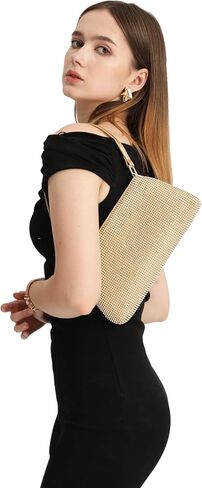 YUWITA Evening Bag Clutch Purses for Women Formal Events Small Shoulder Bag Dress Purse (Beaded Black) in Kuwait