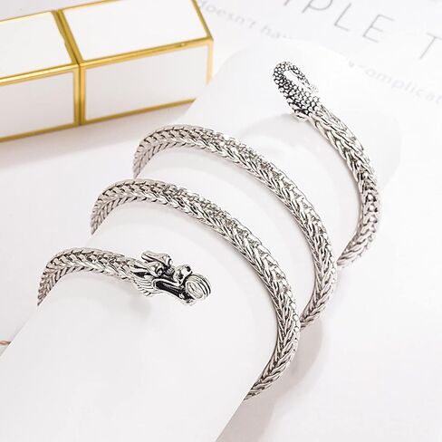 H&Beautimer Men 925 Sterling Silver Dragon Chain Necklace Fashion 5MM-20 22" 24" 26" Solid Thick squareLink Choker Boys Golden Jewelry Gift in Saudi Arabia