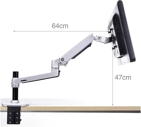 Full Motion 17-32inch Dual Monitor Holder Mount Arm +10-15.6inch Laptop Support Mechanical Spring Arm Max.Loading 10kgs(Black) in Saudi Arabia