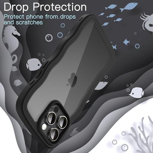 Jetech Wavy Case لـ iPhone 16 Pro 6.3 بوصة ، وغطاء مطحون على شكل موجة مجعد للنساء والفتيات ، و Clear Hard Pc (Desert Titanium) in Kuwait