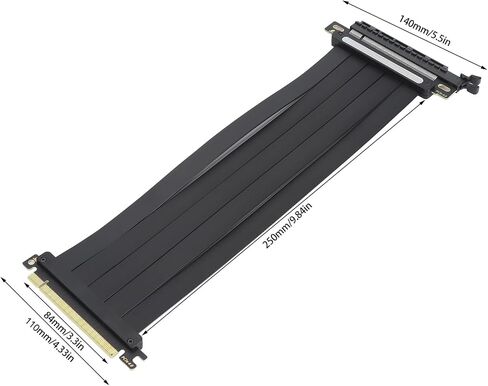 كابل Gowenic PCIe 4.0 x16 ، كابل تمديد مرن PCIe 4.0 ، كابل Riser GPU عالي السرعة 16x ، كابل امتداد محمي 180 درجة (250 مم) in Saudi Arabia