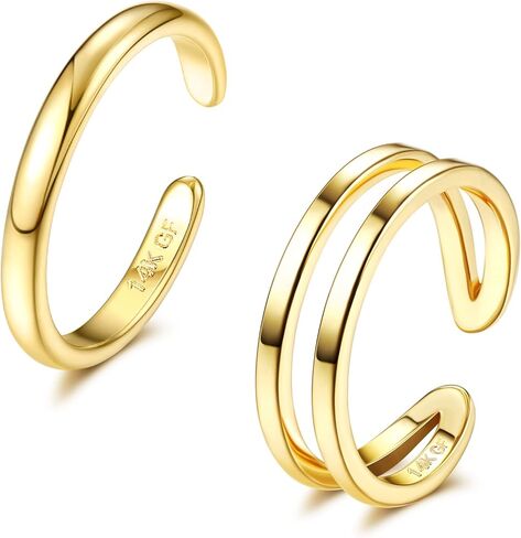 IRONBOX 14K Gold Filled Toe Rings for Women Simple Open Band Toe Ring Adjustable Toe Rings in Saudi Arabia
