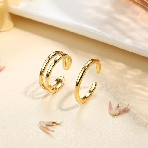 IRONBOX 14K Gold Filled Toe Rings for Women Simple Open Band Toe Ring Adjustable Toe Rings in Saudi Arabia