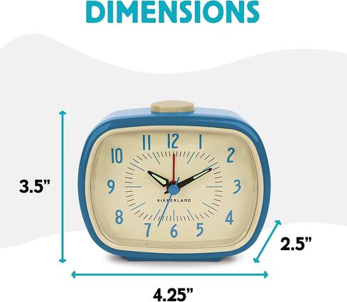 Kikkerland Battery Operated Retro Vintage Style Desktop Nightstand Bedside Office Classic Simple Alarm Clock, Beeping Alarm, Glow in Dark Hands, in Green in Kuwait