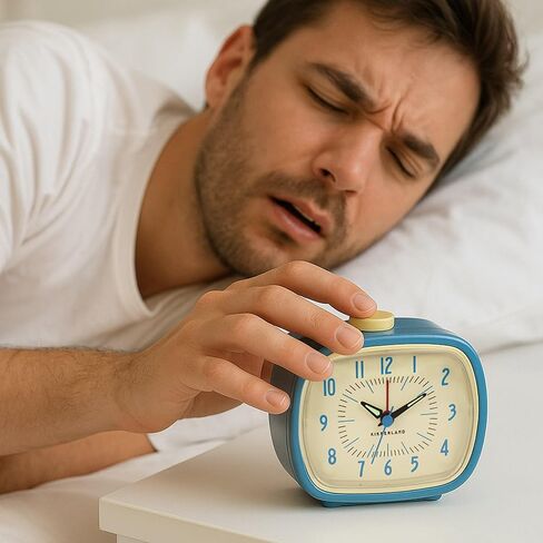 Kikkerland Battery Operated Retro Vintage Style Desktop Nightstand Bedside Office Classic Simple Alarm Clock, Beeping Alarm, Glow in Dark Hands, in Green in Kuwait