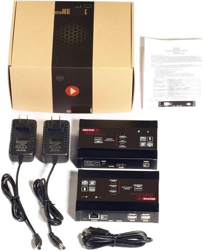 HD KVM Extender 4K@30Hz Over TCP IP Support Gigabit PoE Network Switch Cat6 to HDMI Receiver(US Plug,1 TX) in Kuwait