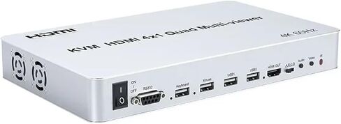 4K 60Hz HDMI KVM Switch 4 Port HDMI 4x1 Quad Multi-Viewer USB PC Computer KVM Switch لوحة المفاتيح لجهاز الكمبيوتر المحمول PS4 Xbox (مع سدادة الولايات المتحدة) in Kuwait