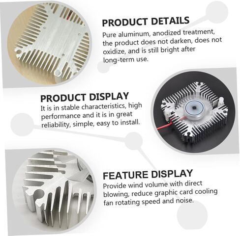 NUOBESTY Graphics Card Cooler Quiet Air Cooling Fan for Computer Case Precision Bearings Workmanship Anodized Design for Enhanced Heat Dissipation in Saudi Arabia