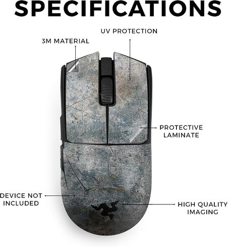 Mouse Skin Compatible with Razer Viper V3 Pro - Shadow Concrete - Premium 3M Vinyl Protective Wrap Decal Cover - Easy to Apply | Crafted in The USA by MightySkins in Saudi Arabia