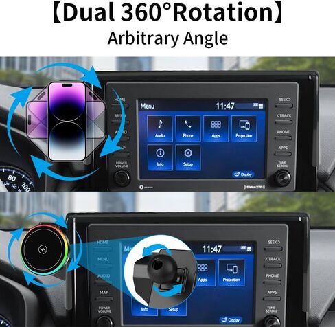 Car Magnetic Phone Mount for 2019-2025 Toyota RAV4 LE XLE and RAV4 Hybrid LE XLE SE Woodland XLE-Premium and RAV 4 Prime SE Auto Accessories Cell Phones Holder Fast 15W Wireless Charger in Saudi Arabia