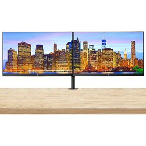HP Z24i G2 24 Inch 1920 x 1200 IPS LED Backlit Monitor (1JS08A8#ABA) 2-Pack Display Bundle with Desk Mount Clamp Fully Adjustable Dual Monitor Stand