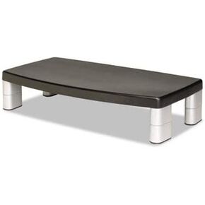 3M MS90B Extra-Wide Adjustable Monitor Stand, 20 x 12 x 1 to 5-7/8, Black