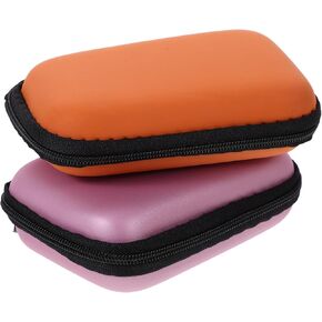 Homoyoyo 2pcs Portable Hard Drive Case Travel Storage Box for External Hard Drives Electronics Accessories Easy to Clean Space-saving Design Travel-friendly