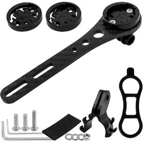 Mesee Bicycle Out Front Mount, Road Bike Computer Mount Carbon Fiber Integrated Handlebar Computer Holder Extension for Holding Bike Computer, Action Camera, Cycling Lights, Flashlight, Headlight