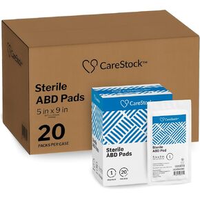 Abdominal Pads 5x9 in [20-Pack] Sterile ABD Pads, Extra Absorbent, Individually Wrapped, Wound Care First Aid