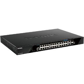 D-Link 28-Port PoE Switch, Gigabit Ethernet Layer 3 Stackable Smart-Managed, 20x PoE (370 Watt), 4X 2.5GBase-T PoE, 2X 10GBase-T, 2X 10G SFP+ Ports (DGS-1520-28MP)