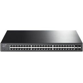 Bundle with Cat6 5ft Patch Cords and TP-Link T1600G-52PS Jetstream 48-Port Gigabit Smart PoE+ Switch with 4 SFP Slots