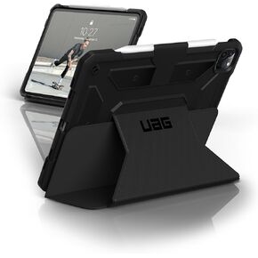 Urban Armor Gear Uag ipad Pro 12.9 inch (4th Gen ، 2020) Case Metropolis [Black] Folio Slim Heavy-Duty Tough Multiping angles Stand Drop Drop Drop تم اختبار غطاء واقعي