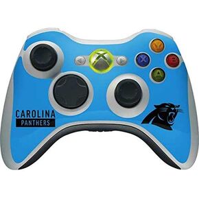 Skinit Skinit Gaming Gaming Skiner مع وحدة التحكم اللاسلكية Xbox 360 - NFL Carolina Panthers Series Blue Performance Design