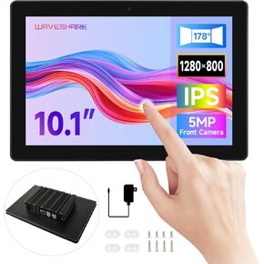 waveshare Industrial HMI All-in-one 10.1inch Touch Display, Compatible with Raspberry Pi 5 (Included), Supports Dual 4K HDMI Output, 10-Point Touch, Aluminum Alloy Case, Efficient Heat Dissipation