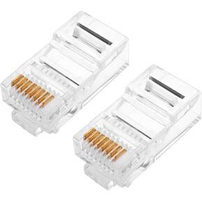 50pcs RJ-45 Ethernet Cable Module in Network Connector for UTP Cat5 Cat5e RJ45 Network Cable Crystal Head 8P8C