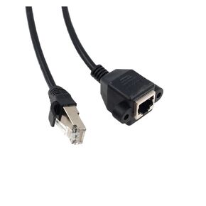 RJ45 Cable Male to Female Screw Panel Ethernet LAN Network Shield 90 Degree Right Angle Extension Cable 0. 0.6m 1m 1.5m (Angle 0.6m)