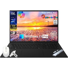 LG 2025 Gram 17 Touchscreen Laptop, Copilot+ PC, 2.5K WQXGA Display, Intel Ultra 7 258V, 32GB DDR5, 1TB SSD, Intel Arc GPU, Backlit KB, Wi-Fi 7, Windows 11 Pro, Office Lifetime License. w/Accessorie