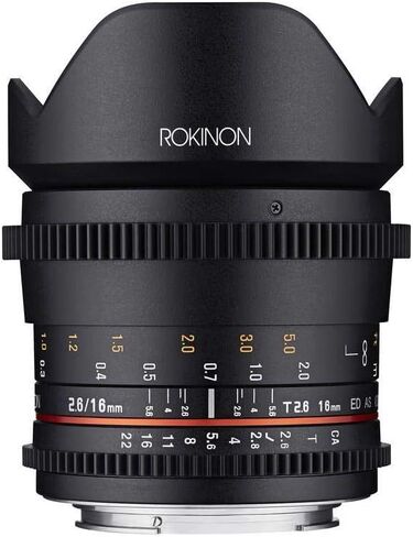 Rokinon 16-16mm f/2.6-22 Prime Fixed T2.6 Full Frame Cine Wide Angle Lens for Sony E-Mount, Black (FFDS16M-NEX) in Saudi Arabia
